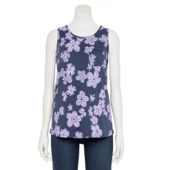 Women's Sonoma Goods For Life® High-Neck Tank -StyleUp Sales Store 5467284 Navy Dot Floral