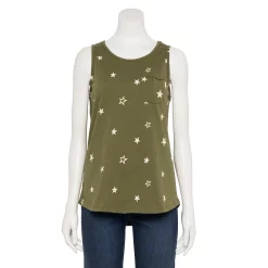 Women's Sonoma Goods For Life® High-Neck Tank -StyleUp Sales Store 5467284 Olive Star