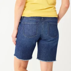 Maternity Sonoma Goods For Life® Over-the-Belly Frayed Hem Bermuda Shorts -StyleUp Sales Store 5475865 ALT