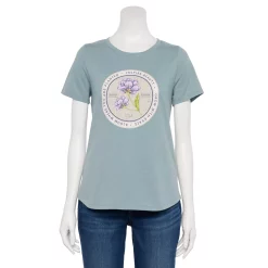 Women's Sonoma Goods For Life® Short Sleeve Graphic Tee -StyleUp Sales Store 5480871 Blue Bloom