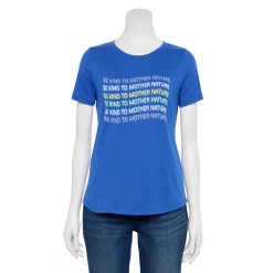 Women's Sonoma Goods For Life® Short Sleeve Graphic Tee -StyleUp Sales Store 5480871 Blue Mother Earth