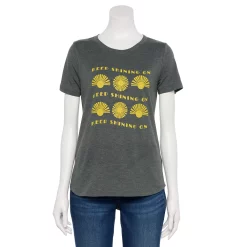 Women's Sonoma Goods For Life® Short Sleeve Graphic Tee -StyleUp Sales Store 5480871 Gray Keep Shining