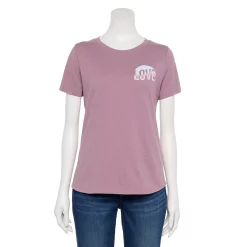 Women's Sonoma Goods For Life® Short Sleeve Graphic Tee -StyleUp Sales Store 5480871 Mauve Love