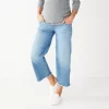 Maternity Sonoma Goods For Life® Over-Belly Frayed-Hem Wide-Leg Crop Jeans -StyleUp Sales Store 5489395 Light Wash
