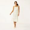 Women's Sonoma Goods For Life® x Lauren Lane Button Front Flounce Dress -StyleUp Sales Store 5489838 White Stripe Print