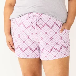 Plus Size Sonoma Goods For Life® Pajama Shorts 13 Plus Size Sonoma Goods For Life® Pajama Shorts -StyleUp Sales Store 5490355 Purple Diamonds