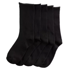 Women's Sonoma Goods For Life® 5-Pack Roll Top Crew Socks -StyleUp Sales Store 5497545 ALT