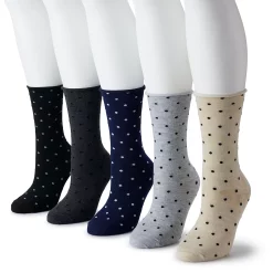 Women's Sonoma Goods For Life® 5-Pack Roll Top Crew Socks -StyleUp Sales Store 5497545 Multi