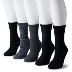 Women's Sonoma Goods For Life® 5-Pack Geo Crew Socks -StyleUp Sales Store 5497546 Black