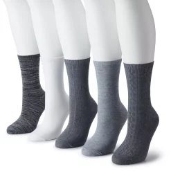 Women's Sonoma Goods For Life® 5-Pack Geo Crew Socks -StyleUp Sales Store 5497546 Gray