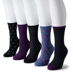 Women's Sonoma Goods For Life® 5-Pack Geo Crew Socks -StyleUp Sales Store 5497546 Gray Multi