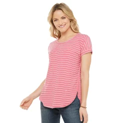 Women's Sonoma Goods For Life® Supersoft Dolman Tunic -StyleUp Sales Store 5499245 Coral Stripe