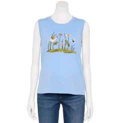 Women's Sonoma Goods For Life® Muscle Graphic Tank -StyleUp Sales Store 5504455 Blue Daisies
