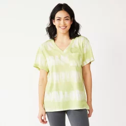 Women's Sonoma Goods For Life® Tunic Tee 13 Women's Sonoma Goods For Life® Tunic Tee -StyleUp Sales Store 5508079 Lime Tie Dye