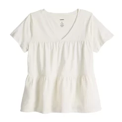 Women's Sonoma Goods For Life® Tiered V-Neck Top -StyleUp Sales Store 5508144 ALT5