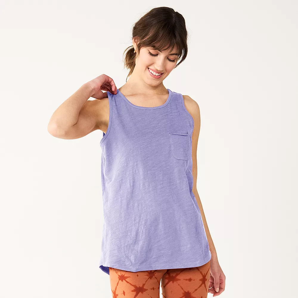 Petite Sonoma Goods For Life® High-Neck Pocket Tank 5 Petite Sonoma Goods For Life® High-Neck Pocket Tank - Image 3