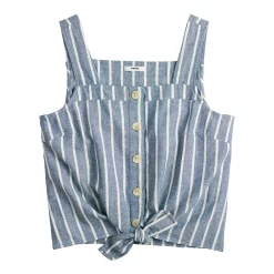 Women's Sonoma Goods For Life® Tie-Hem Squareneck Tank -StyleUp Sales Store 5510685 ALT5