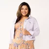 Plus Size Sonoma Goods For Life® Premium Over-Dyed Jacket -StyleUp Sales Store 5511545 April Lavender