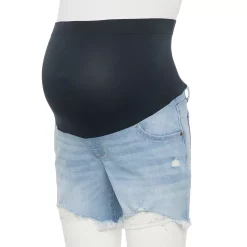 Maternity Sonoma Goods For Life® Over-The-Belly Panel Jean Shorts -StyleUp Sales Store 5514842 Light Wash