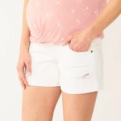 Maternity Sonoma Goods For Life® Over-The-Belly Panel Jean Shorts -StyleUp Sales Store 5514842 Vital White
