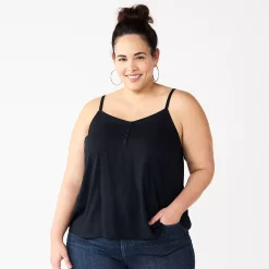 Plus Size Sonoma Goods For Life® Swing Tank -StyleUp Sales Store 5514853 Black