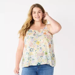 Plus Size Sonoma Goods For Life® Swing Tank -StyleUp Sales Store 5514853 Mint Bloom