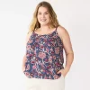 Plus Size Sonoma Goods For Life® Swing Tank -StyleUp Sales Store 5514853 Navy Floral