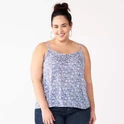 Plus Size Sonoma Goods For Life® Swing Tank -StyleUp Sales Store 5514853 Purple Floral