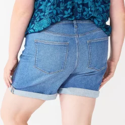 Plus Size Sonoma Goods For Life® Highrise Curvy Denim Shorts -StyleUp Sales Store 5515737 ALT