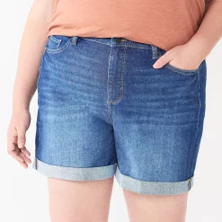 Plus Size Sonoma Goods For Life® Highrise Curvy Denim Shorts -StyleUp Sales Store 5515737 Donna