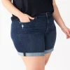 Plus Size Sonoma Goods For Life® Highrise Curvy Denim Shorts -StyleUp Sales Store 5515737 Greenwood
