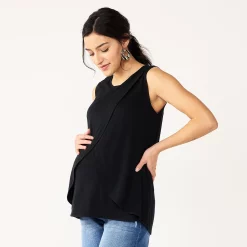 Maternity Sonoma Goods For Life® Sleeveless Tulip-Front Nursing Top -StyleUp Sales Store 5516168 Black
