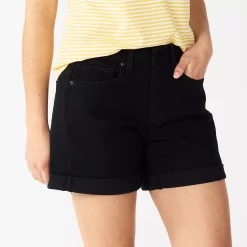 Women's Sonoma Goods For Life® High-Rise Curvy 5" Denim Shorts -StyleUp Sales Store 5522148 Black