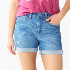 Women's Sonoma Goods For Life® High-Rise Curvy 5" Denim Shorts -StyleUp Sales Store 5522148 Bohemian