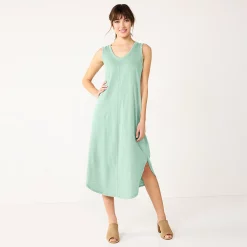 Women's Sonoma Goods For Life® Sleeveless Shirttail Knit Midi Dress 17 Women's Sonoma Goods For Life® Sleeveless Shirttail Knit Midi Dress -StyleUp Sales Store 5522320 Aqua Blue