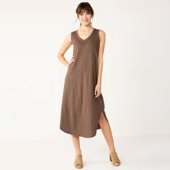 Women's Sonoma Goods For Life® Sleeveless Shirttail Knit Midi Dress 16 Women's Sonoma Goods For Life® Sleeveless Shirttail Knit Midi Dress -StyleUp Sales Store 5522320 Brown