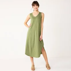 Women's Sonoma Goods For Life® Sleeveless Shirttail Knit Midi Dress 15 Women's Sonoma Goods For Life® Sleeveless Shirttail Knit Midi Dress -StyleUp Sales Store 5522320 Olive