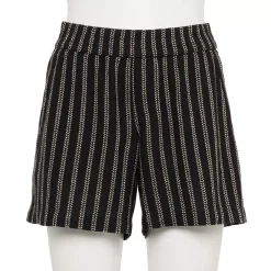 Women's Sonoma Goods For Life® 5" Pull-On Easy Shorts -StyleUp Sales Store 5526329 Black Stripe