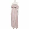 Maternity Sonoma Goods For Life® Ruffled Off-The-Shoulder Maxi Print Dress -StyleUp Sales Store 5526627 Happy Stripe