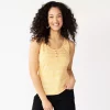 Women's Sonoma Goods For Life® Striped Henley Tank Top -StyleUp Sales Store 5529186 Yellow Stripe