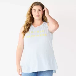 Plus Size Sonoma Goods For Life® Graphic Muscle Tank -StyleUp Sales Store 5529302 Choose Happiness