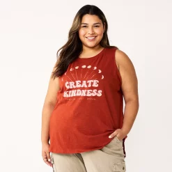 Plus Size Sonoma Goods For Life® Graphic Muscle Tank -StyleUp Sales Store 5529302 Create Kindness