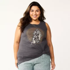 Plus Size Sonoma Goods For Life® Graphic Muscle Tank -StyleUp Sales Store 5529302 Grey Cowboy