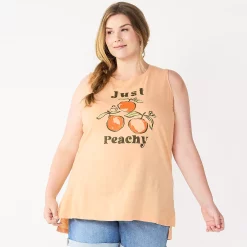 Plus Size Sonoma Goods For Life® Graphic Muscle Tank -StyleUp Sales Store 5529302 Just Peachy
