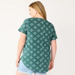 Plus Size Sonoma Goods For Life® V-Neck Tunic Tee -StyleUp Sales Store 5532474 ALT