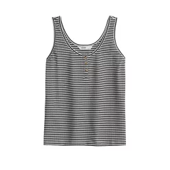 Women's Sonoma Goods For Life® Striped Henley Tank -StyleUp Sales Store 5542172 ALT5