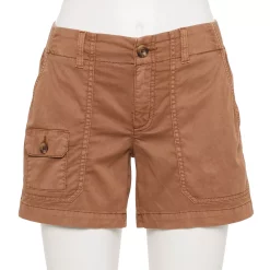 Women's Sonoma Goods For Life® Comfort Waist 5" Utility Shorts -StyleUp Sales Store 5542176 Brown