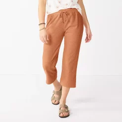 Women's Sonoma Goods For Life® Cropped Lightweight Lounge Pants -StyleUp Sales Store 5545996 Blushing Caramel