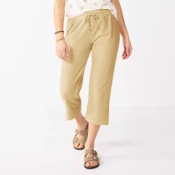 Women's Sonoma Goods For Life® Cropped Lightweight Lounge Pants -StyleUp Sales Store 5545996 Brandon Beige