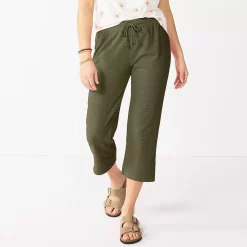 Women's Sonoma Goods For Life® Cropped Lightweight Lounge Pants -StyleUp Sales Store 5545996 Olive Night